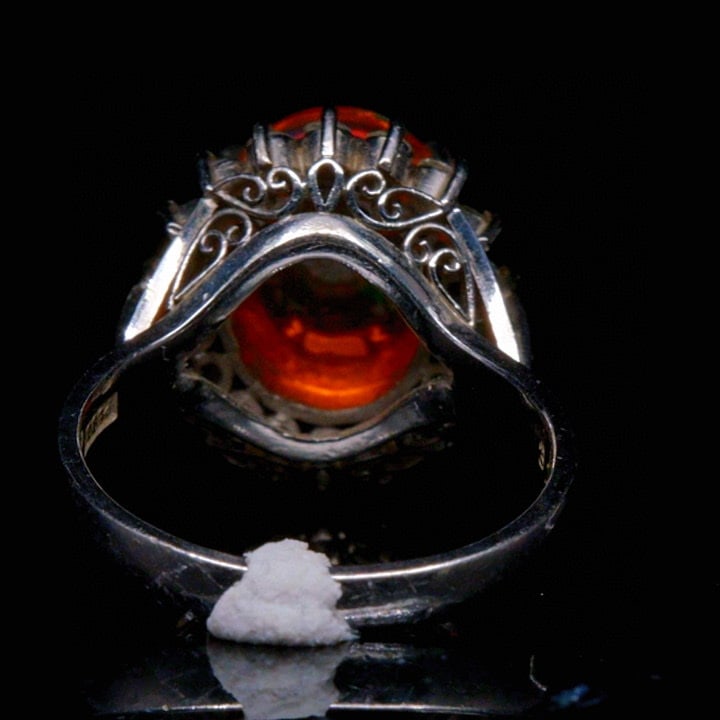 14k Gold 3.45 Ctw Natural Opal & Diamond Ring - 4