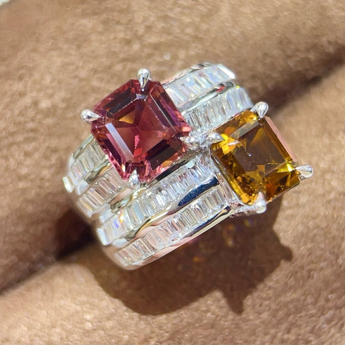 14k Gold 6.97 Ctw Natural Tourmaline & Diamond Ring - 2