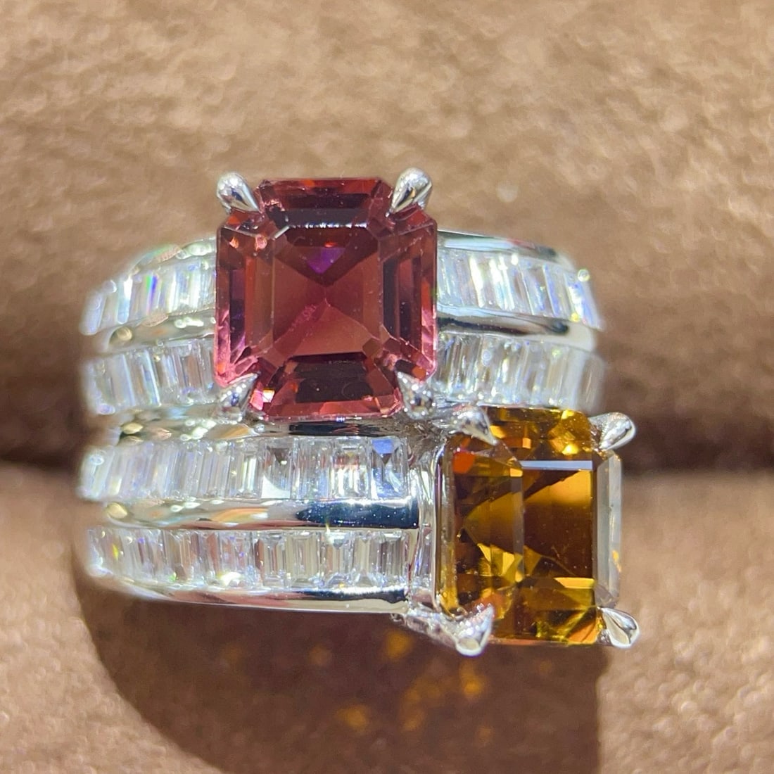 14k Gold 6.97 Ctw Natural Tourmaline & Diamond Ring - 5