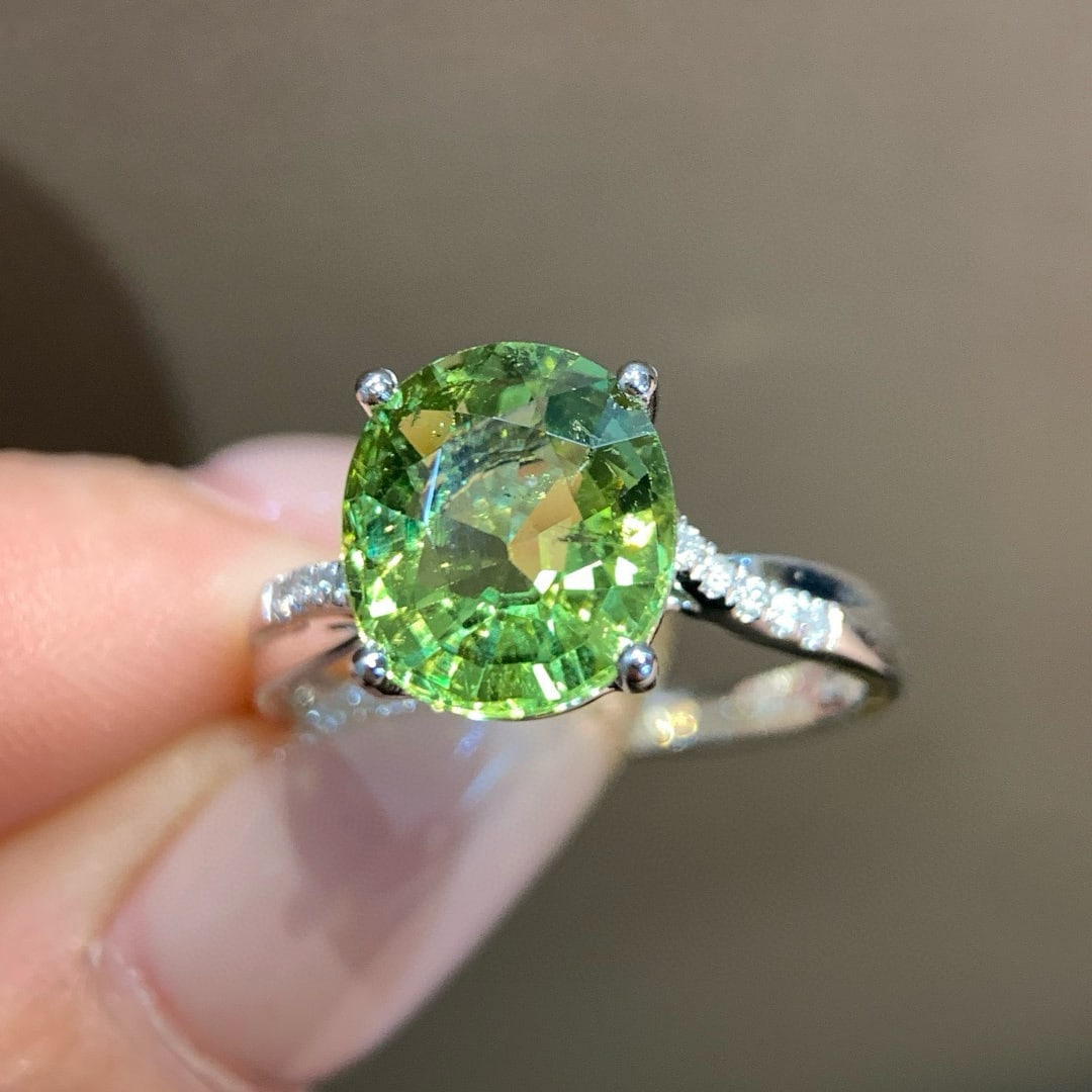 14k Gold 3.31 Ct Natural Tourmaline & Diamond Ring - 3