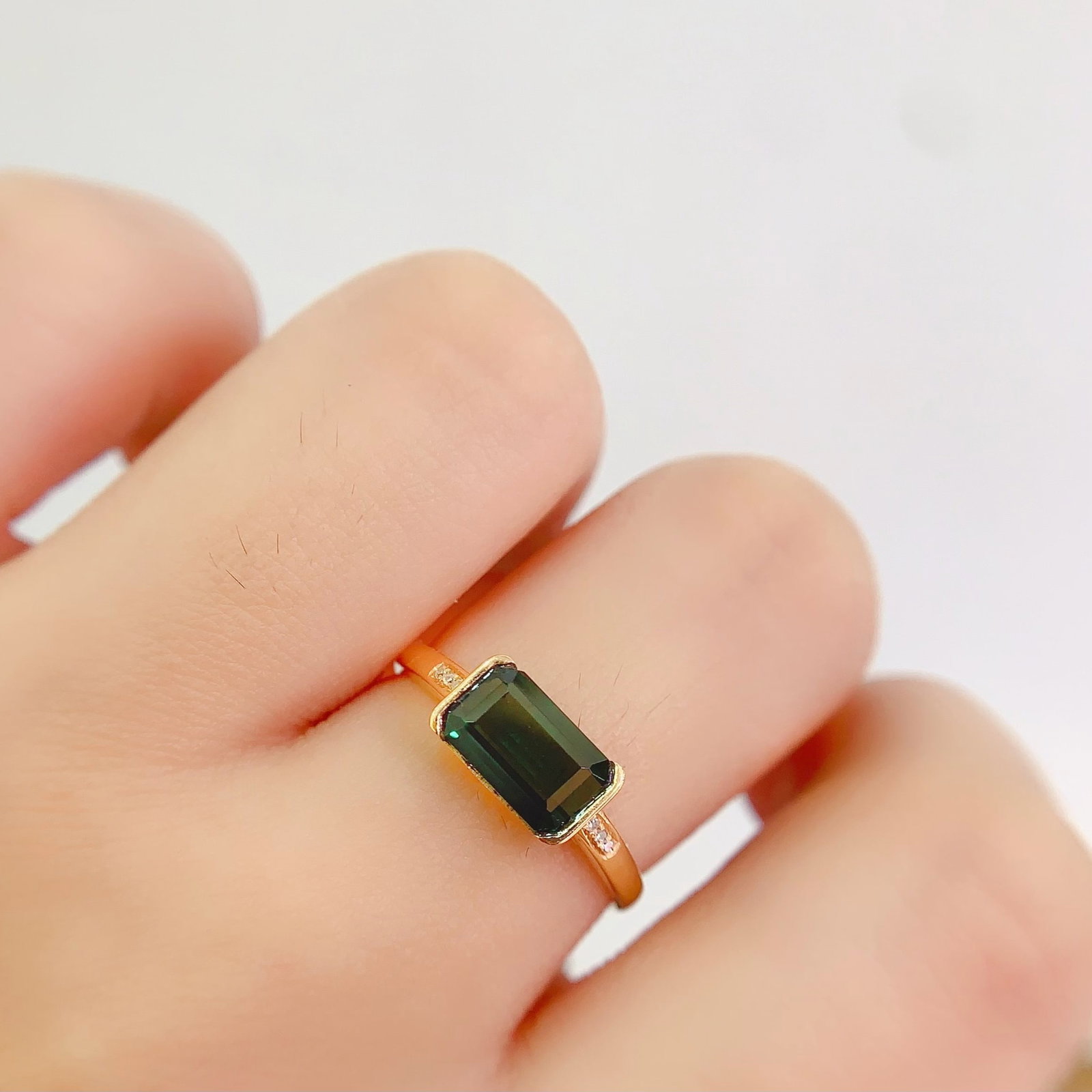 14k Gold 1.6 Ct Natural Tourmaline & Diamond Ring - 4