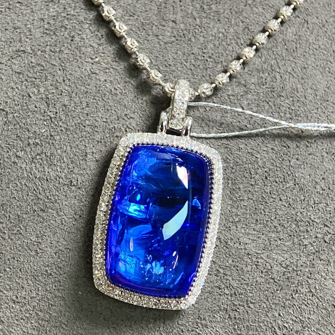 14k Gold 14.00 Ctw Natural Tanzanite & Diamond Pendant( Without Chain ) - 2