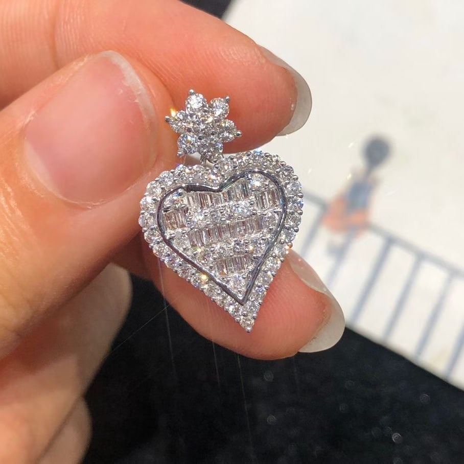 14k Gold 0.85 Ct Natural H Diamond Pendant( Without Chain ) - 2