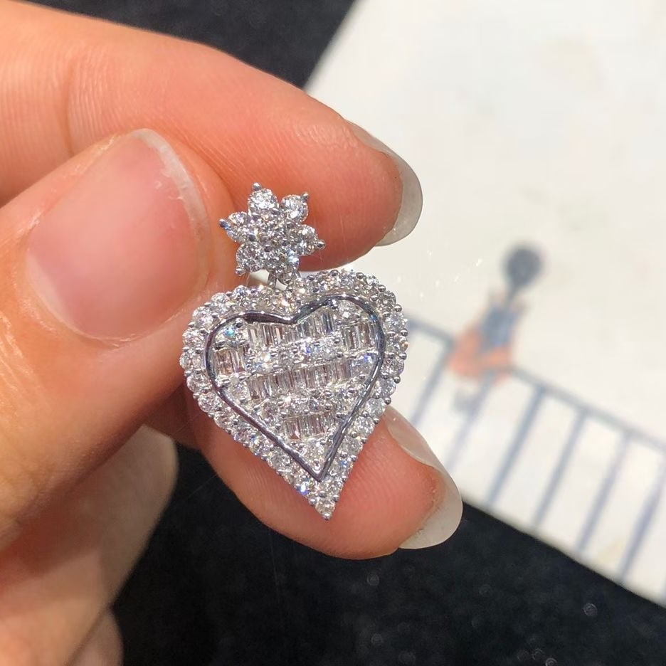 14k Gold 0.85 Ct Natural H Diamond Pendant( Without Chain ) - 3