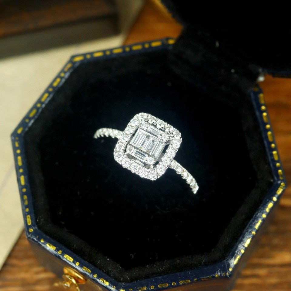 14k Gold 0.70 Ct Natural H Diamond Ring: Ref:231046409 // gold content:14k gold // ring size:7. 25us // // main gemstone:diamond // shape:multiply // carat weight:0. 70ct // clarity grade:vs-si // color:h // treatment:natural // High