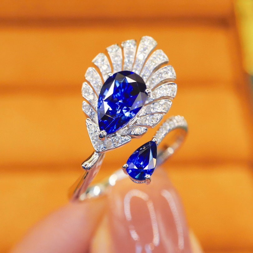 14k Gold 2.13 Ctw Natural Sapphire & Diamond Ring - 3