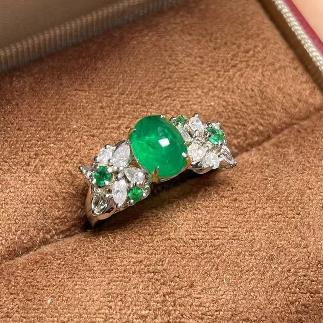 14k Gold 1.87 Ctw Natural Emerald & Diamond Ring - 2