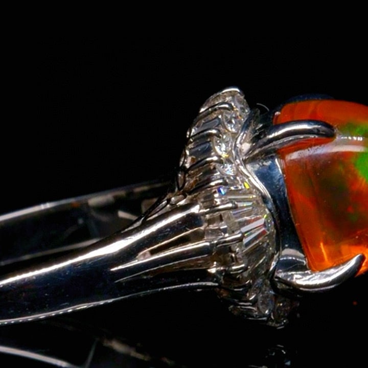 14k Gold 3.34 Ctw Natural Opal & Diamond Ring - 3