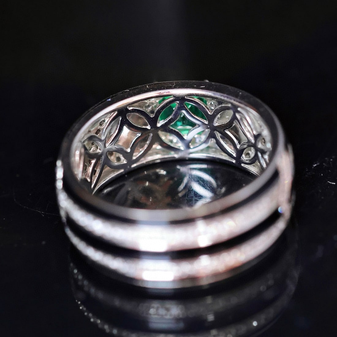 14k Gold 1.17 Ctw Natural Emerald & Diamond Ring - 6