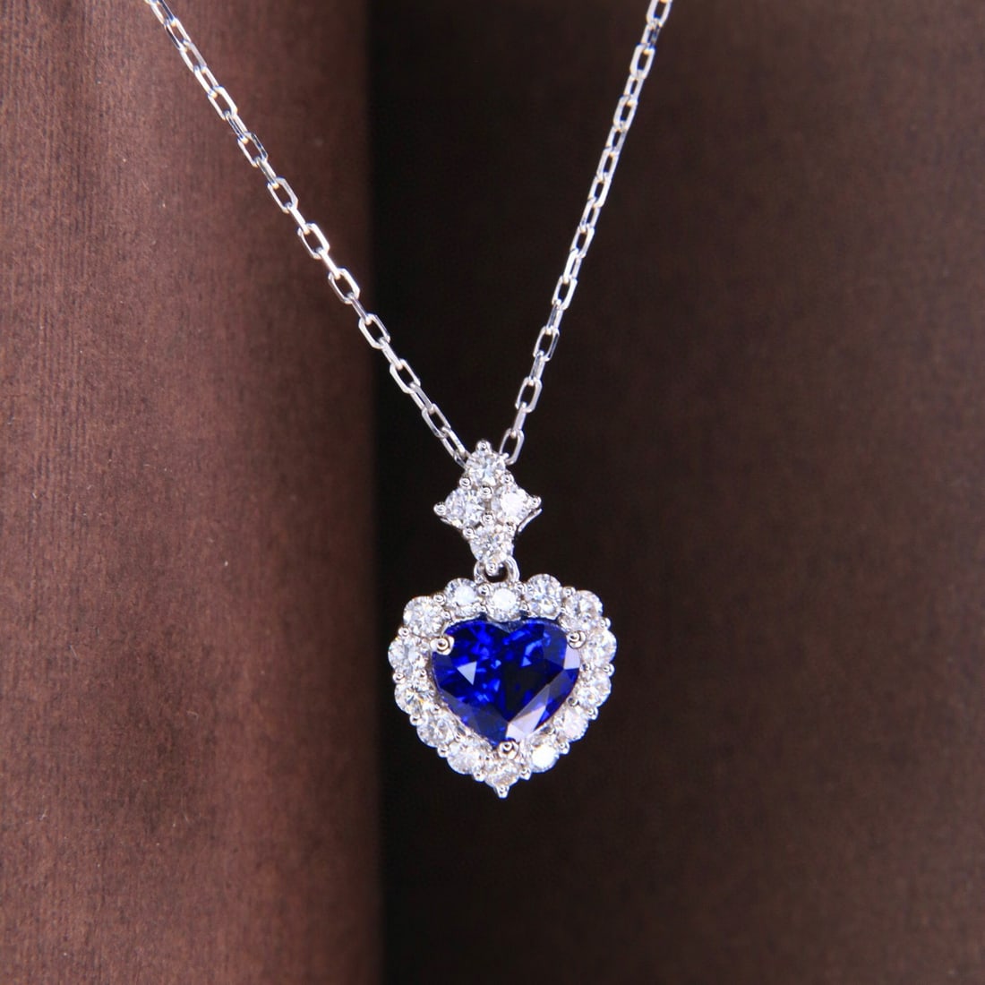 14k Gold 1.03 Ctw Natural Sapphire & Diamond Necklace - 4