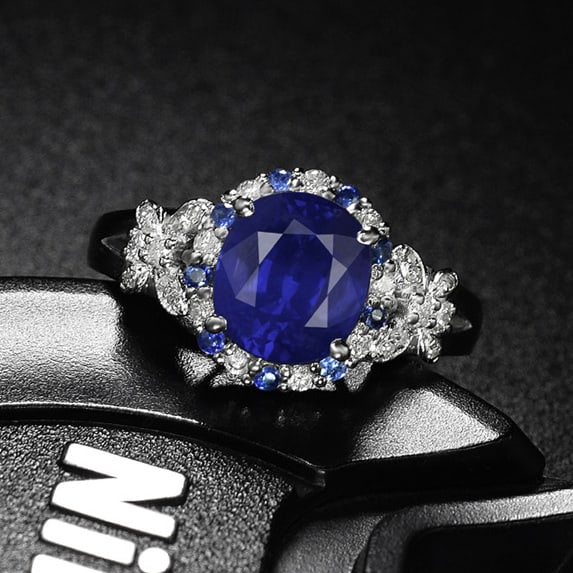 14k Gold 2.37 Ctw Natural Sapphire & Diamond Ring - 2