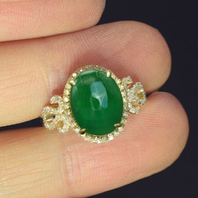 14k Gold 3.33 Ctw Natural Emerald & Diamond Ring - 2