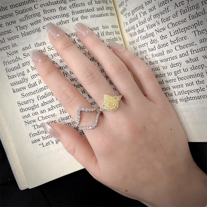 14k Gold 1.80 Ctw Natural Yellow Diamond & Diamond Ring - 3