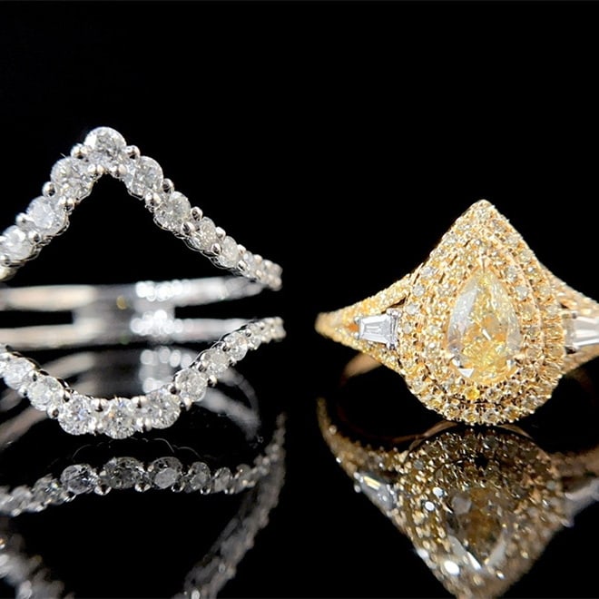14k Gold 1.80 Ctw Natural Yellow Diamond & Diamond Ring - 5