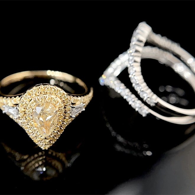 14k Gold 1.80 Ctw Natural Yellow Diamond & Diamond Ring - 6
