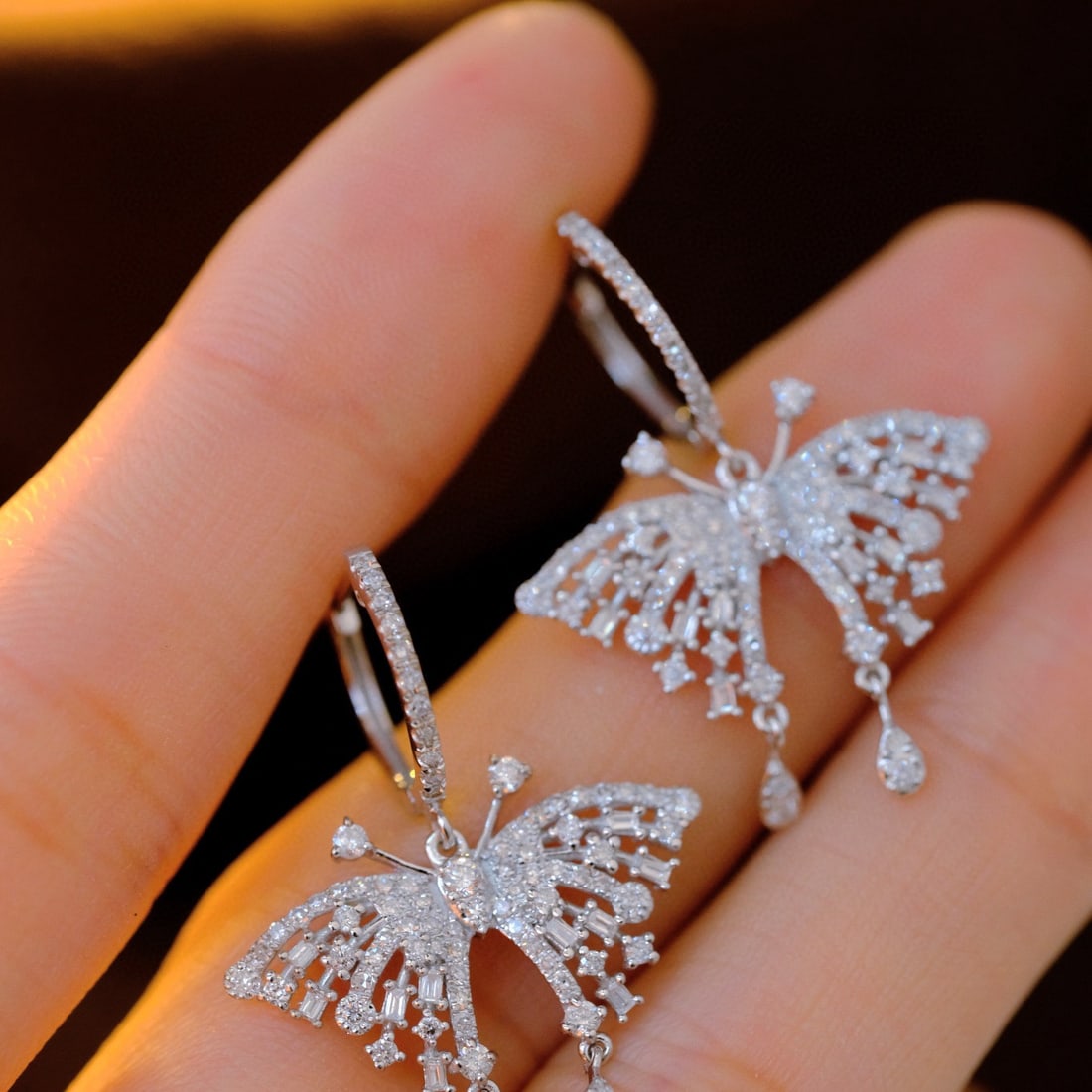 14k Gold 1.36 Ct Natural H Diamond Earrings - 4