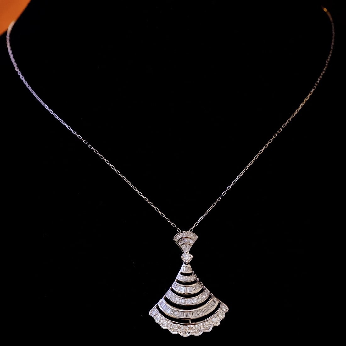14k Gold 0.95 Ct Natural H Diamond Necklace - 3