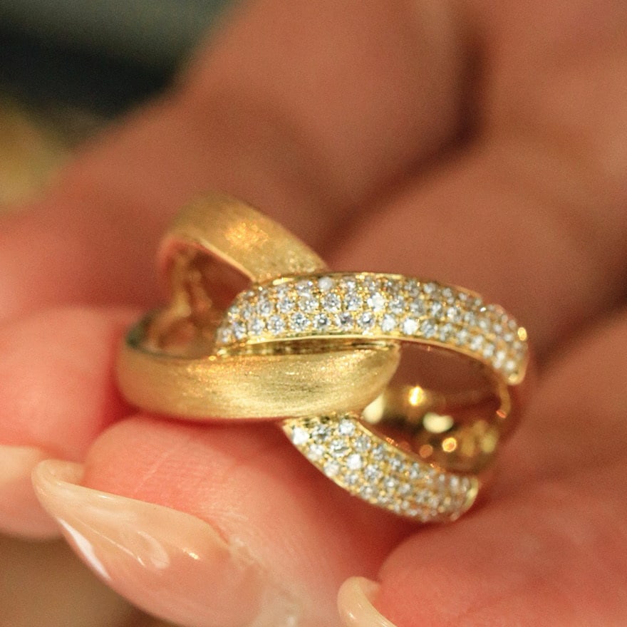 14k Gold 0.35 Ct Natural H Diamond Ring - 2