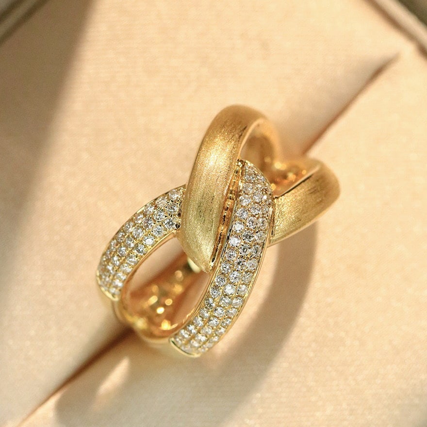 14k Gold 0.35 Ct Natural H Diamond Ring - 3