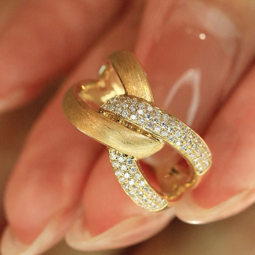 14k Gold 0.35 Ct Natural H Diamond Ring - 5
