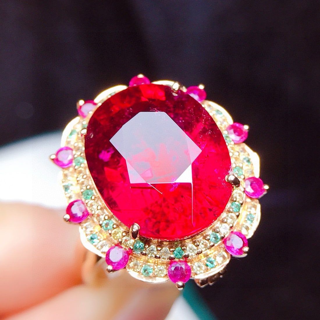 14k Gold 11.1 Ct Natural Tourmaline Ring/pendant( Without Chain ) - 4
