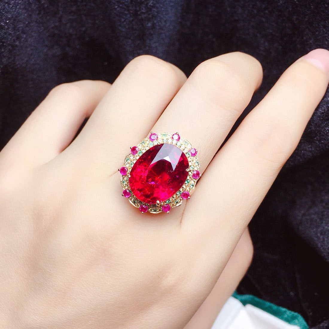 14k Gold 11.1 Ct Natural Tourmaline Ring/pendant( Without Chain ) - 6