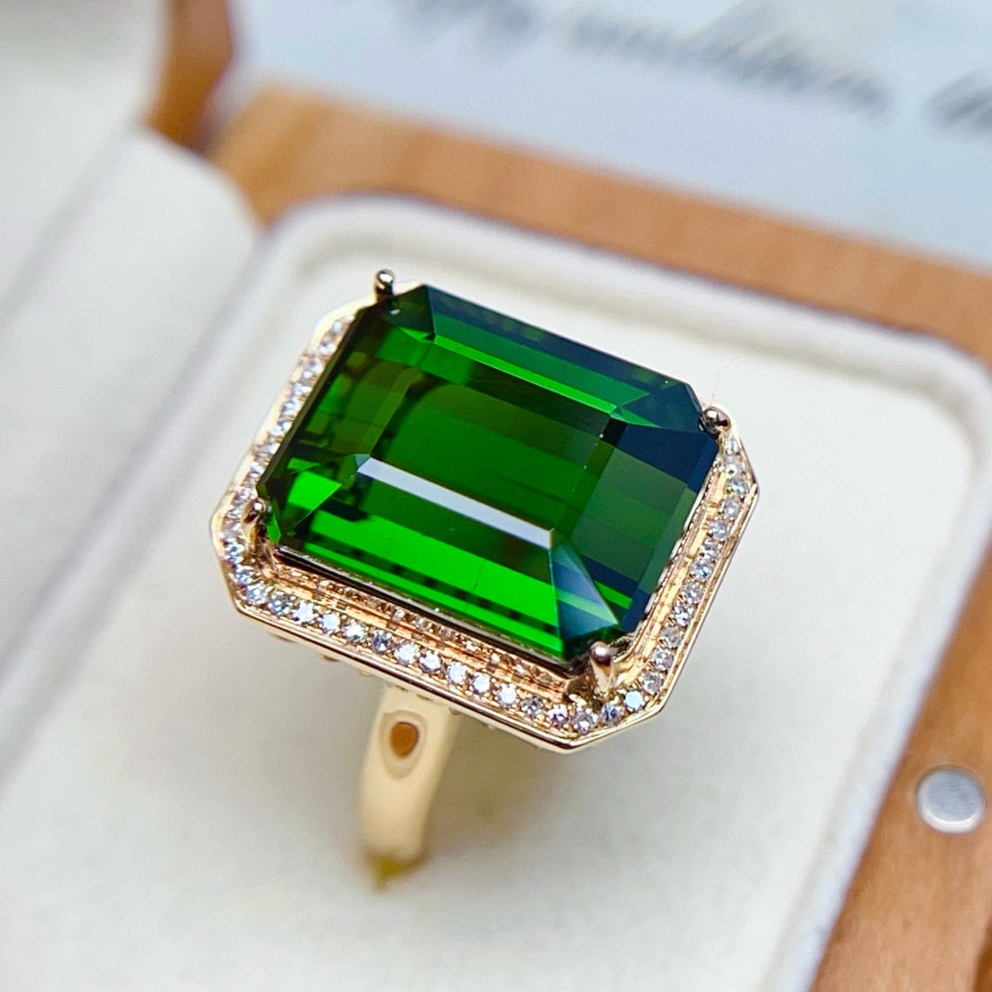 14k Gold 20.69 Ctw Natural Tourmaline & Diamond Ring - 5