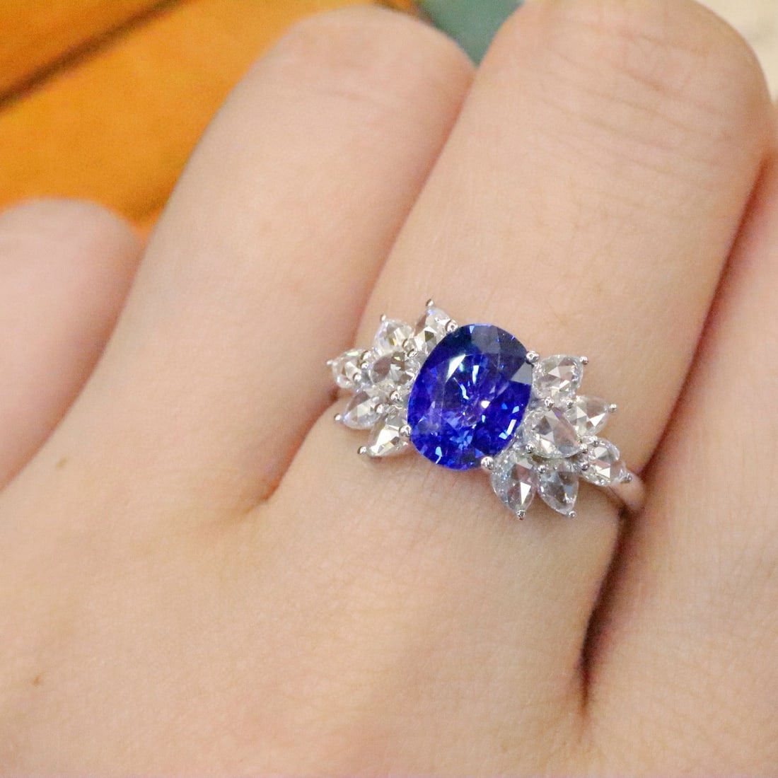 14k Gold 2.24 Ctw Natural Sapphire & Diamond Ring - 5