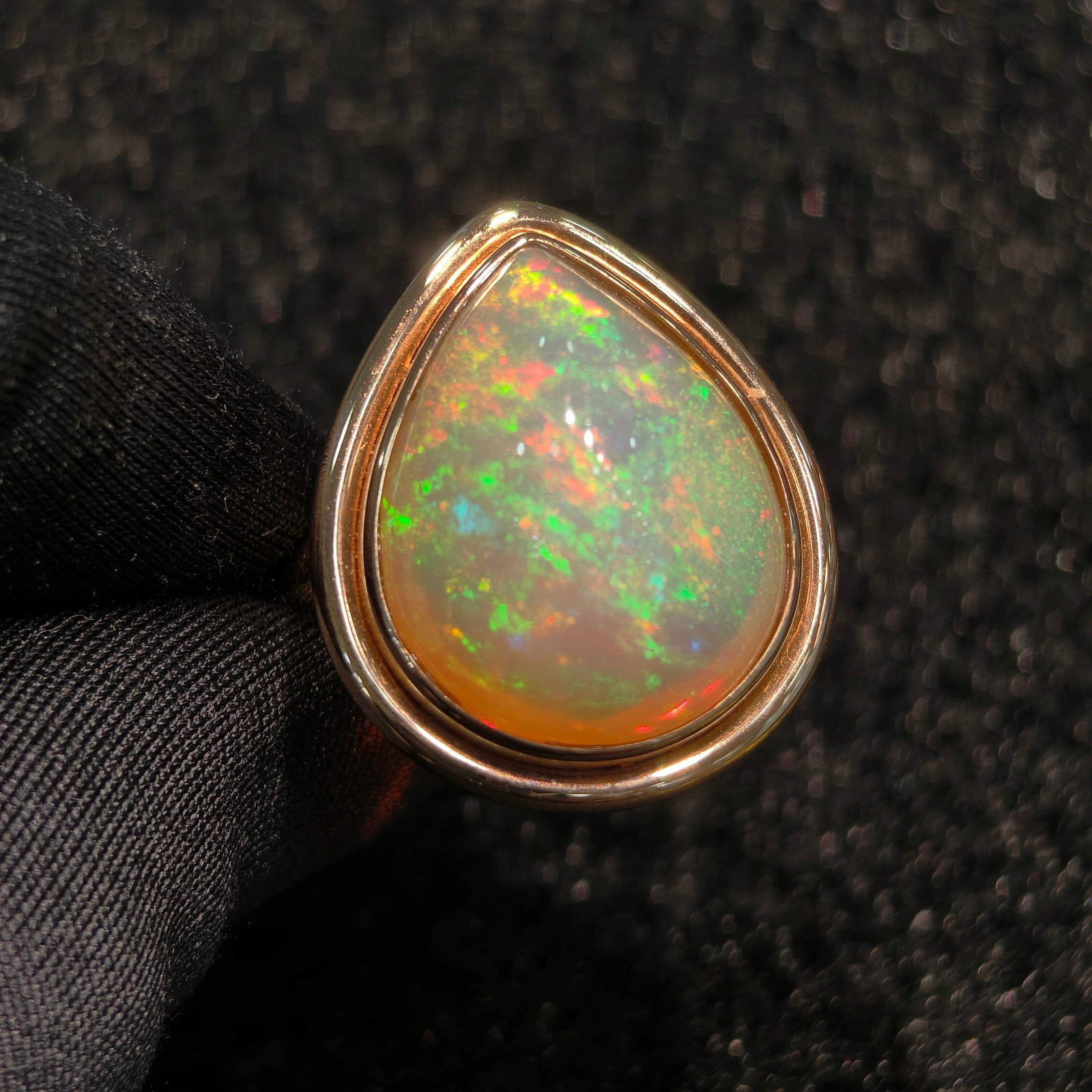 14k Gold 12.07 Ct Natural Opal Ring - 2
