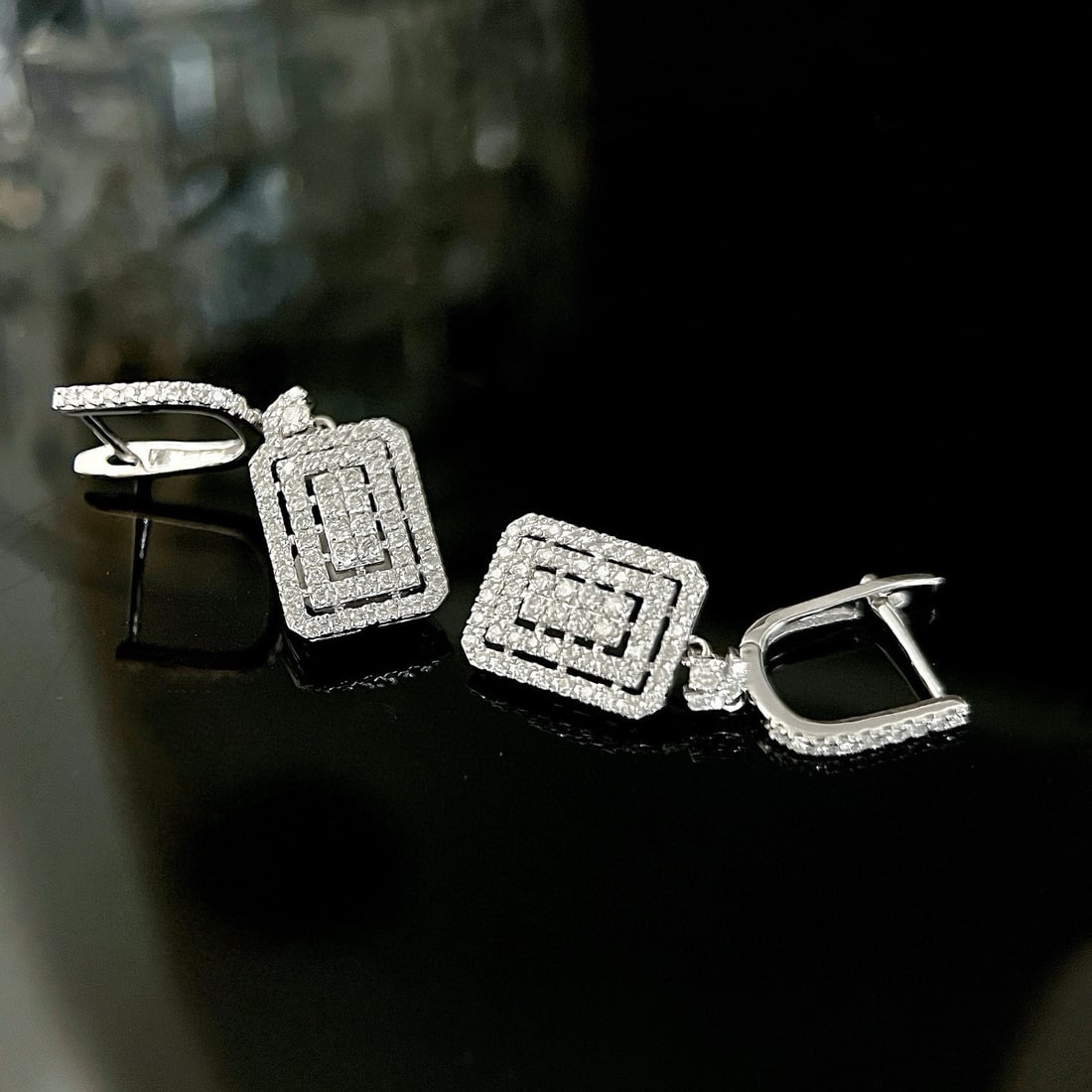 14k Gold 0.8 Ct Natural H Diamond Earrings - 4