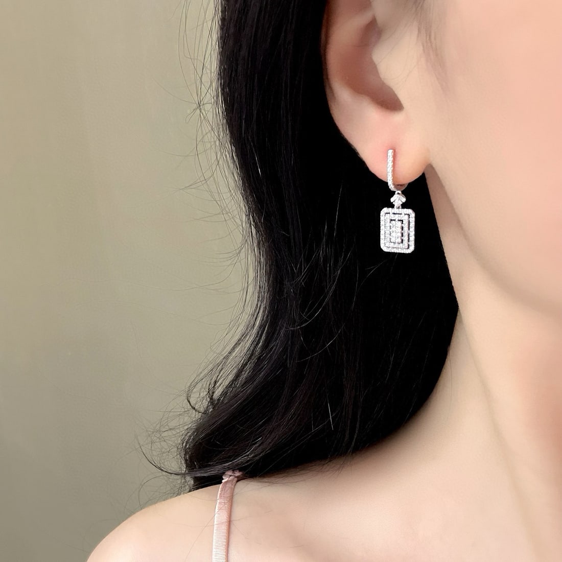 14k Gold 0.8 Ct Natural H Diamond Earrings - 6
