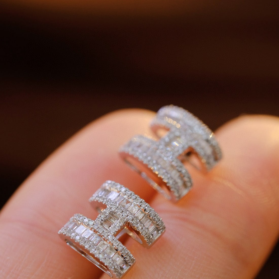 14k Gold 0.5 Ct Natural H Diamond Earrings - 3