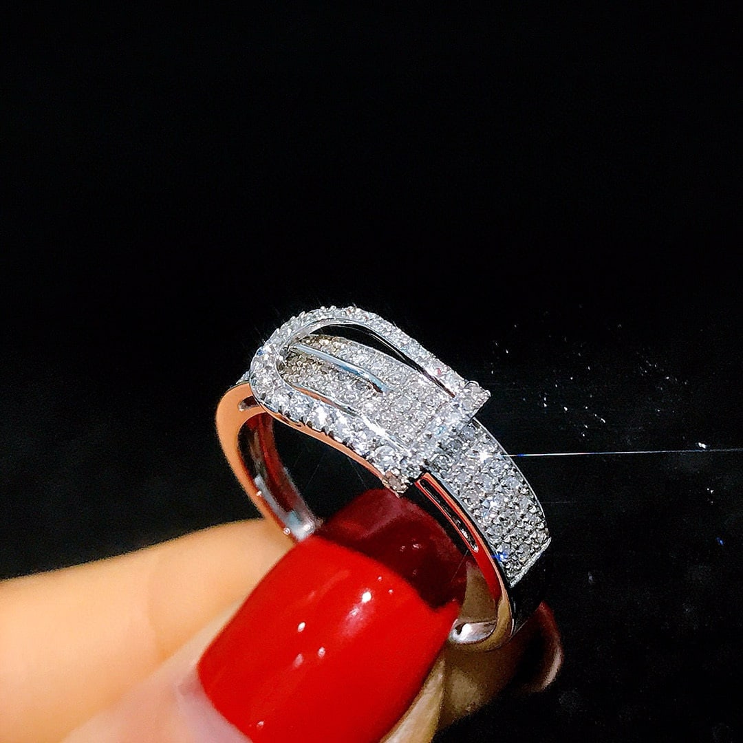 14k Gold 0.4 Ct Natural H Diamond Ring - 2