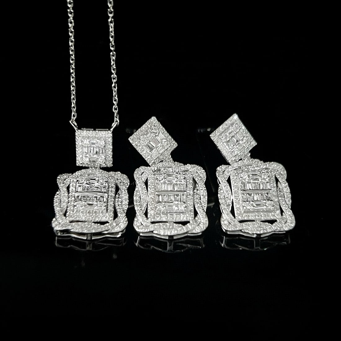 14k Gold 1.95 Ctw Natural H Diamond Jewelry Set - 3