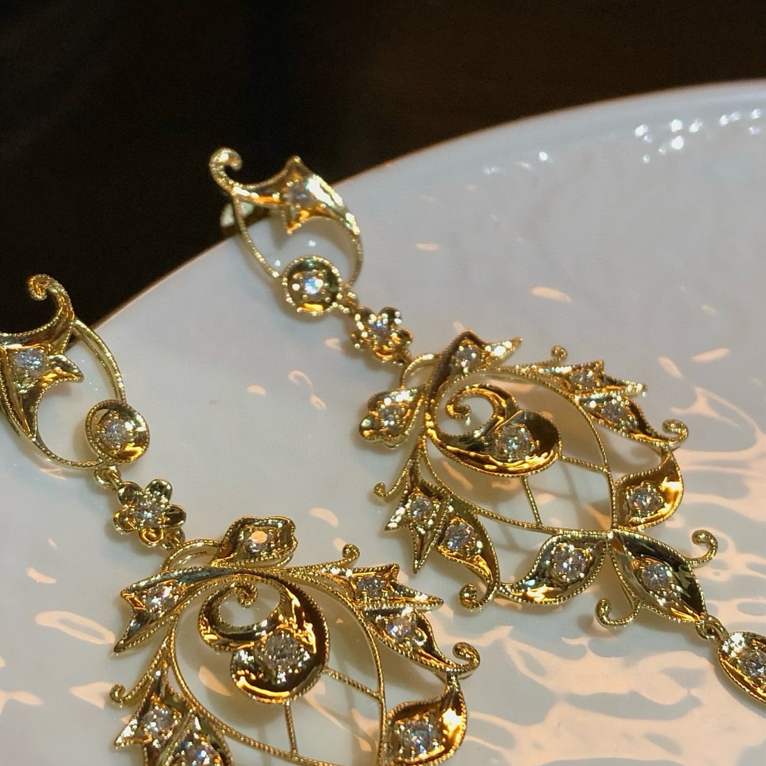 14k Gold 0.92 Ct Natural H Diamond Earrings - 2