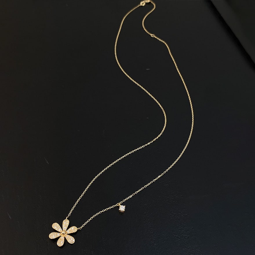 14k Gold 0.3 Ct Natural H Diamond Necklace - 2
