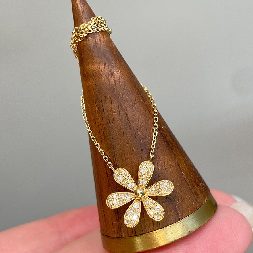 14k Gold 0.3 Ct Natural H Diamond Necklace - 7