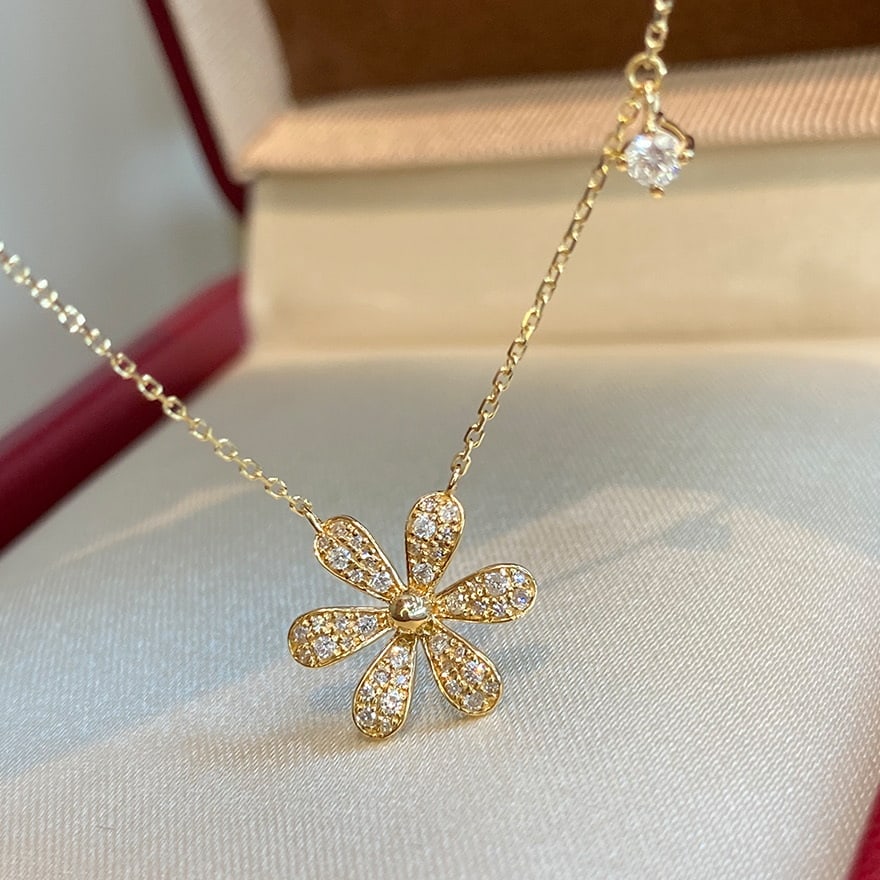 14k Gold 0.3 Ct Natural H Diamond Necklace - 8