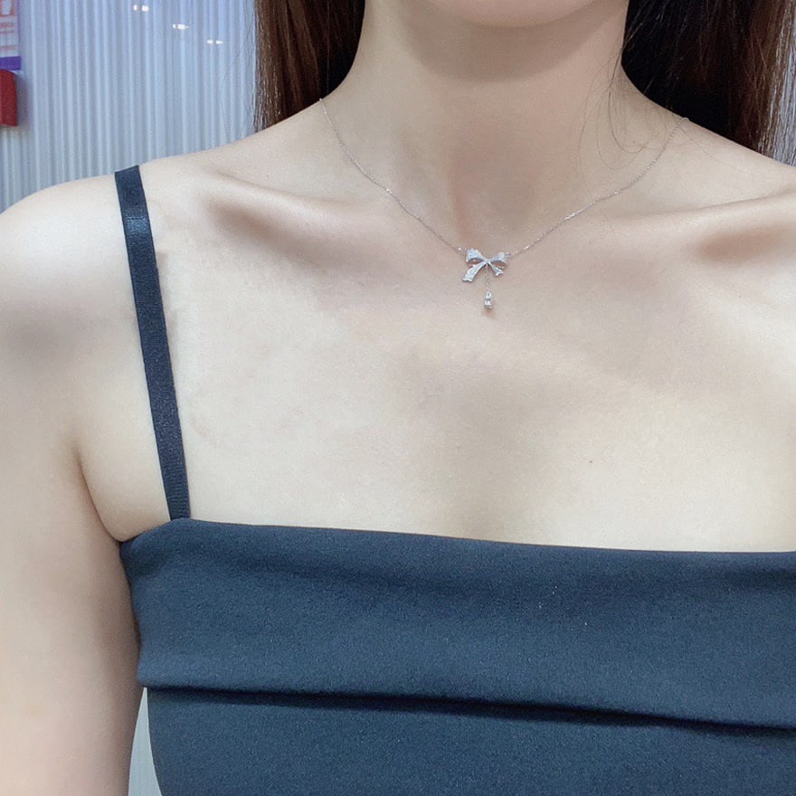 14k Gold 0.25 Ct Natural H Diamond Necklace - 5