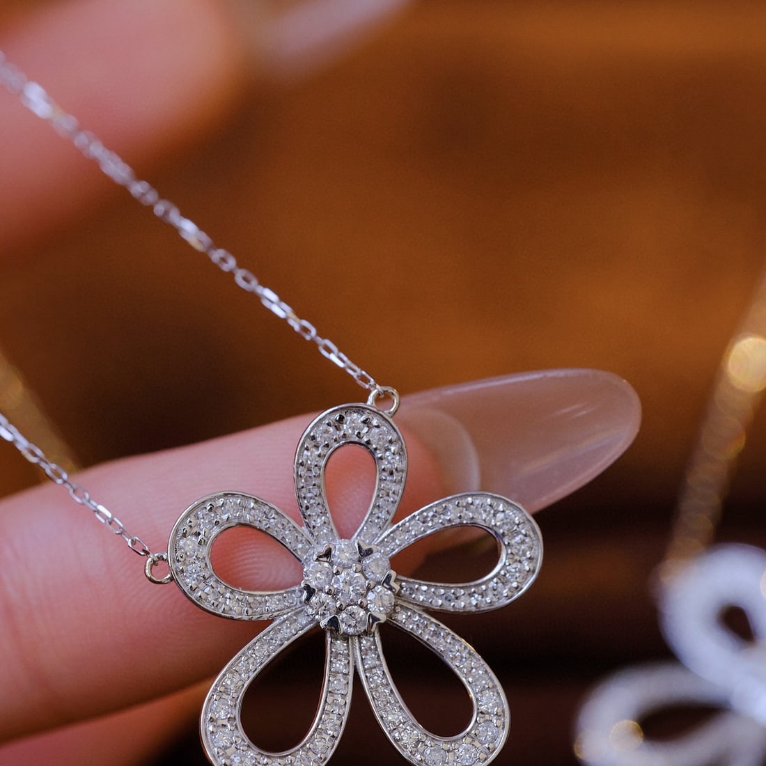 14k Gold 0.75 Ct Natural H Diamond Necklace - 3