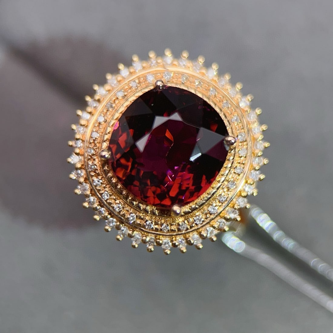 14k Gold 5.2 Ct Natural Tourmaline & Diamond Ring - 5