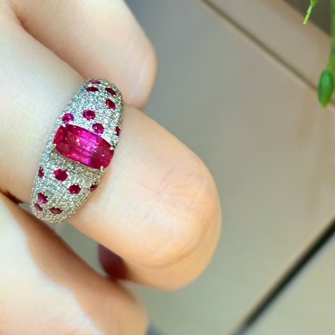 14k Gold 1.1 Ct Natural Ruby & Diamond Ring - 2