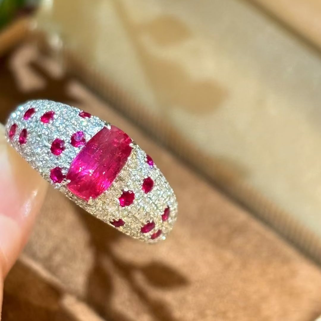 14k Gold 1.1 Ct Natural Ruby & Diamond Ring - 4