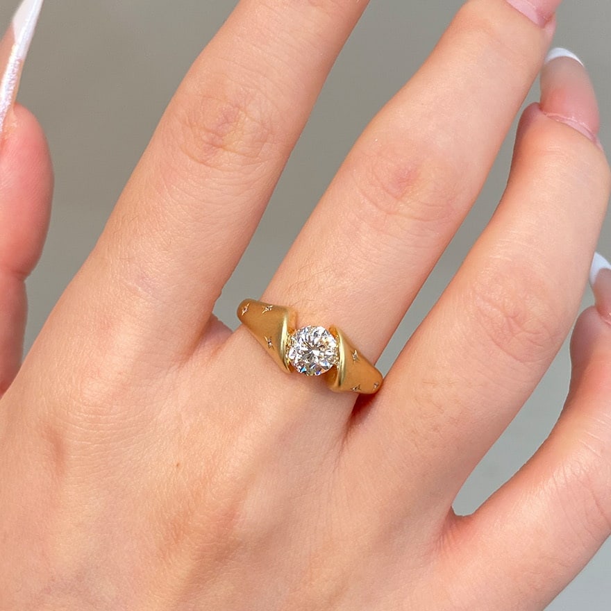 14k Gold 1 Ct Natural H Diamond Ring - 3