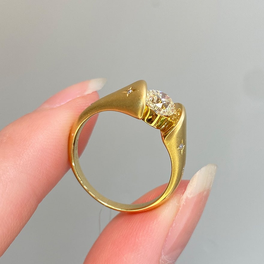 14k Gold 1 Ct Natural H Diamond Ring - 4