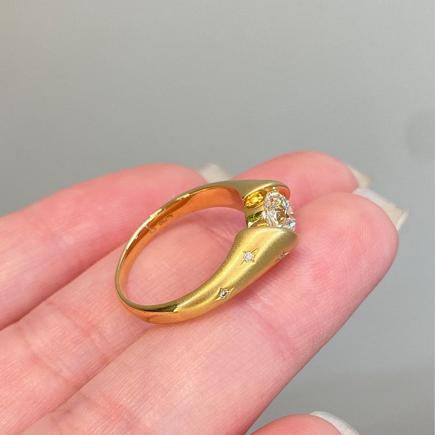 14k Gold 1 Ct Natural H Diamond Ring - 6