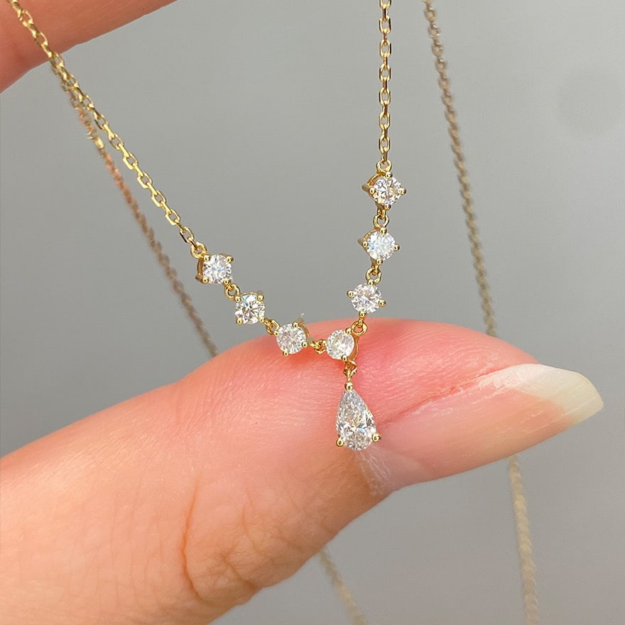 14k Gold 0.45 Ctw Natural H Diamond Necklace - 2