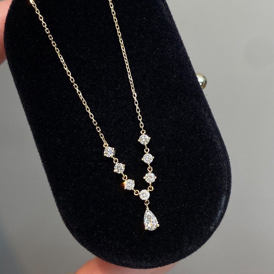 14k Gold 0.45 Ctw Natural H Diamond Necklace - 3