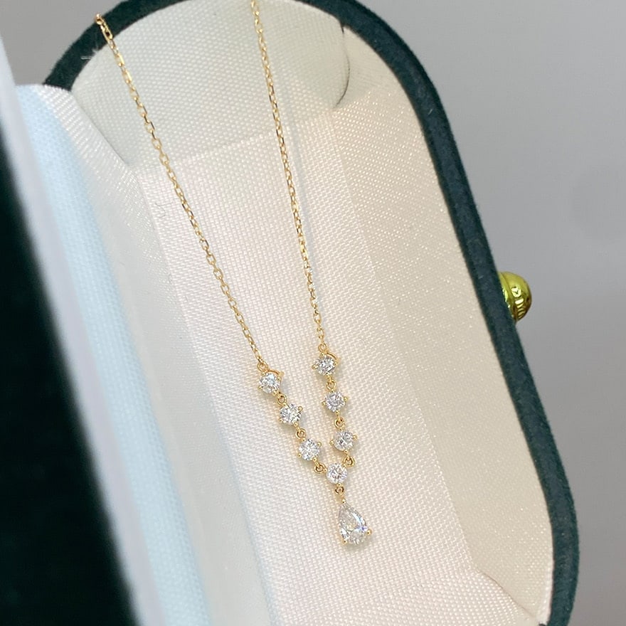 14k Gold 0.45 Ctw Natural H Diamond Necklace - 4