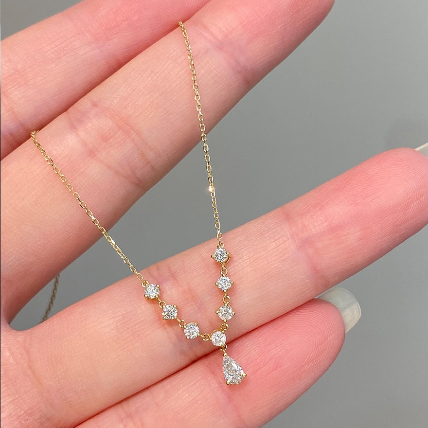 14k Gold 0.45 Ctw Natural H Diamond Necklace - 5